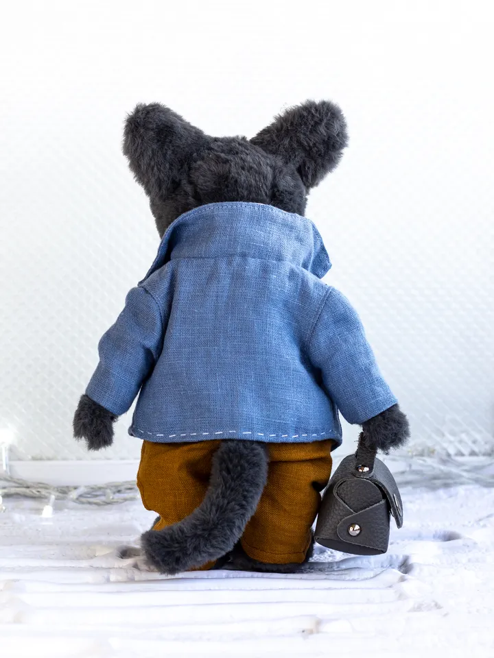 Rare Exclusive Teddy Wolf: Limited Edition Collectible Fully pin jointed stuffed toy for sale