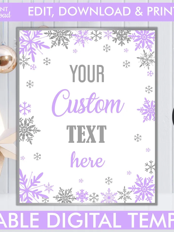 Editable Custom Winter Onederland Birthday Sign, Winter Onederland Birthday Girl Decorations, Editable Template Digital File