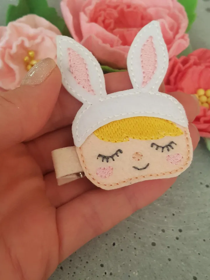 Big ITH Hair Clip Design Bundle & Tutorials (Moon, Cloud, Animals Collection), Felt Bow Pattern Pack 4x4 Hoop