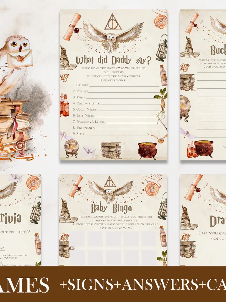 Wizard Baby Shower Bundle; Magic School Baby Shower Invitation Bundle; wh1