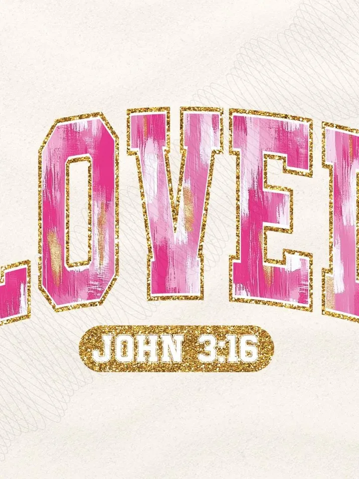 Christian Valentines Png, Loved John 3:16 Png, Bible Verse Png, XOXO Png, Brushstroke Valentine Png, Checkered Varsity Png, Digital File