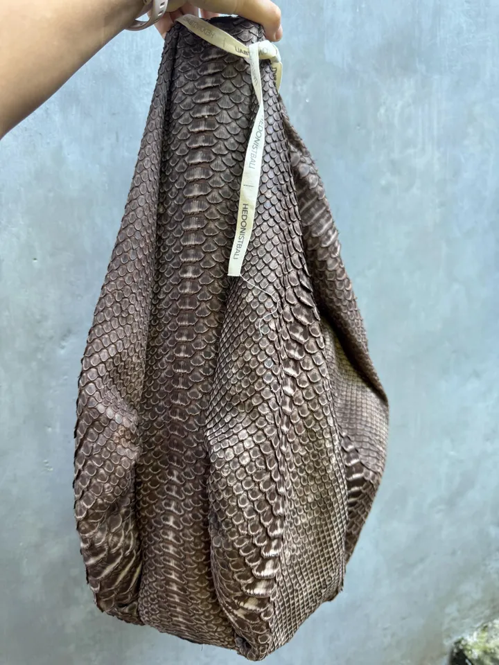 Big Soft Hobo Classy Sport Woman Bag | Purse Genuine Python Skin | Python Skin Products | Beige Big Elegant Leather Designer Soft Bag Snake