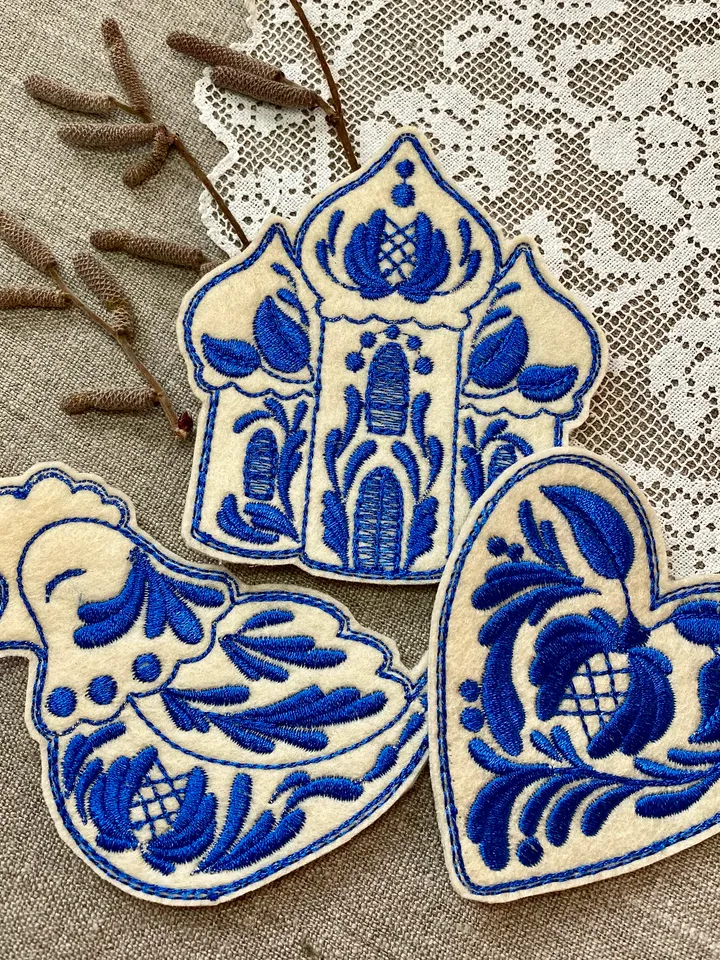 Set of Easter decorative toys "Gzhel"