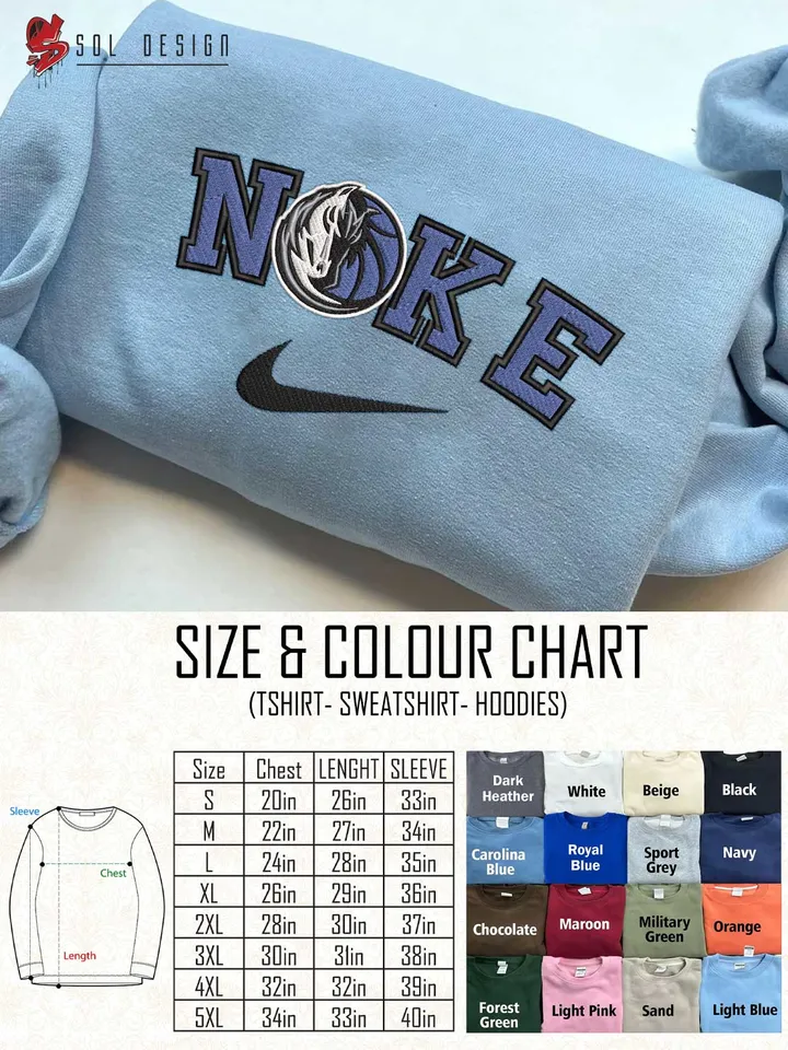 Ni.kee Dallas Mavericks Team Embroidered Sweatshirt, NBA Mavericks Basketball Team Embroidered T Shirt, NBA Team Embroidered Sweater, NBA Dallas Mavericks Shirt, Basketball Team Embroidered Hoodie