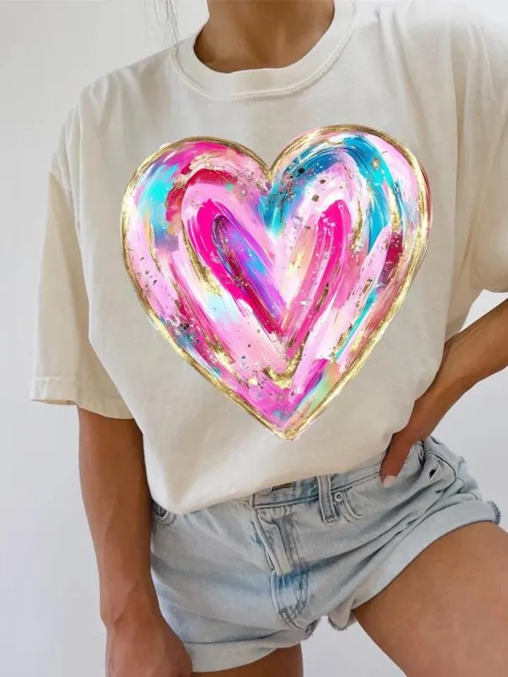 Valentines Day Heart Png, Brushstroke Valentines Png, Retro Valentine Png, Pink, Love Png, Girls Valentine Png, Valentine Shirt Design