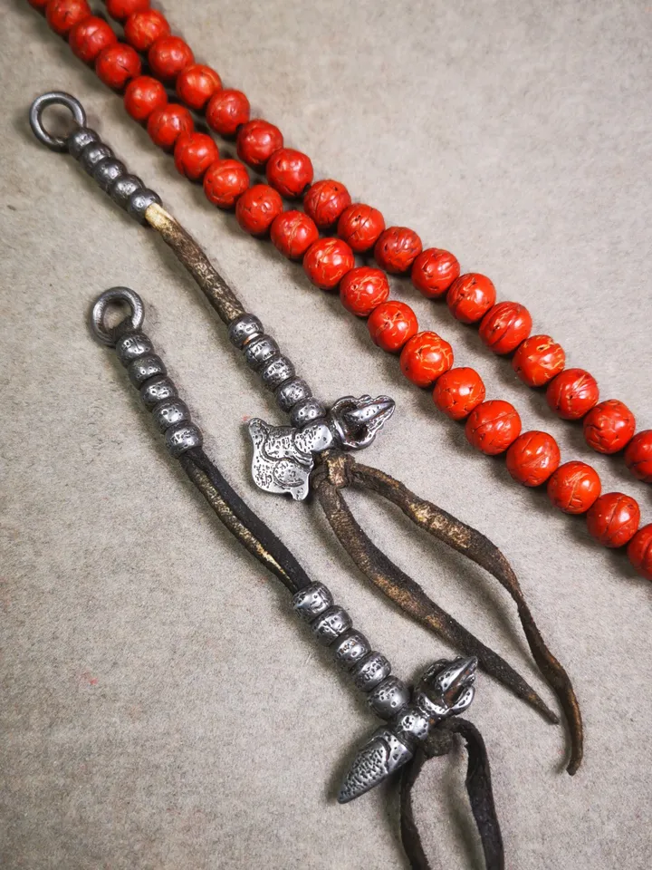 Gandhanra Handmade Tibetan Buddhist Mala Counters,Prayer Bead Counters,with Kartika and Kila Pendant, Made of Cold Iron