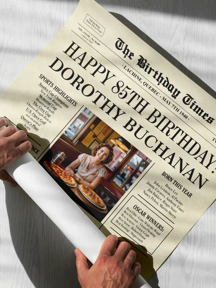 1940 birthday newspaper 85th printable poster canada 85th birthday gift back in 1940 birthday party decorations canadian fun facts