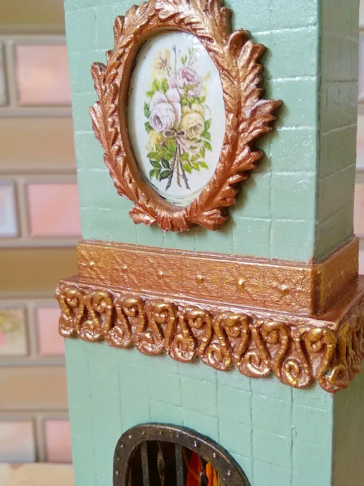 1:12 scale.Fireplace for dollhouse handmade.