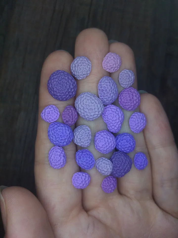 Set of miniature corals shades of violet, tiny corals for diorama, dollhouse or resin art