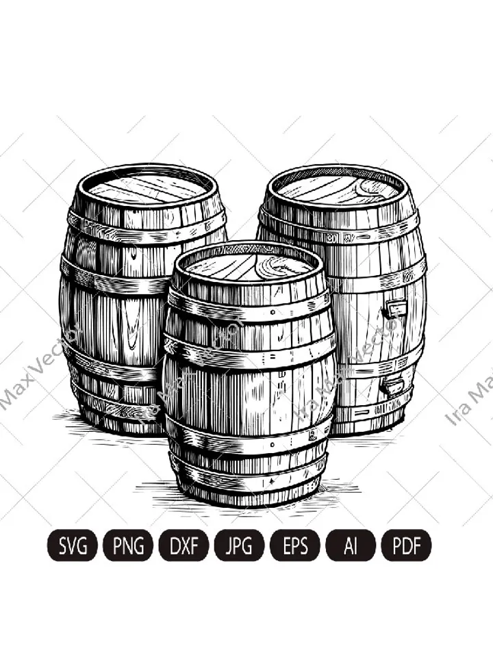 Wooden barrels svg, Winemaking svg, Brewery,Bar decor, wooden barrels vintage, wooden barrels retro, barrels beer svg