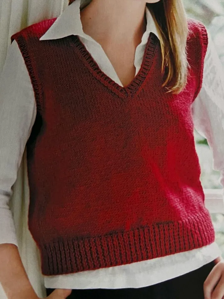 Vest waistcoat knitting pattern top cropped pattern ladies easy pattern pdf
