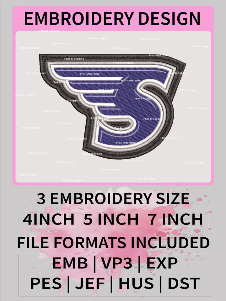NCAA Stonehill Skyhawks Embroidery File, 3 Sizes, 6 Formats, NCAA Machine Embroidery Design, NCAA Logo, NCAA Teams