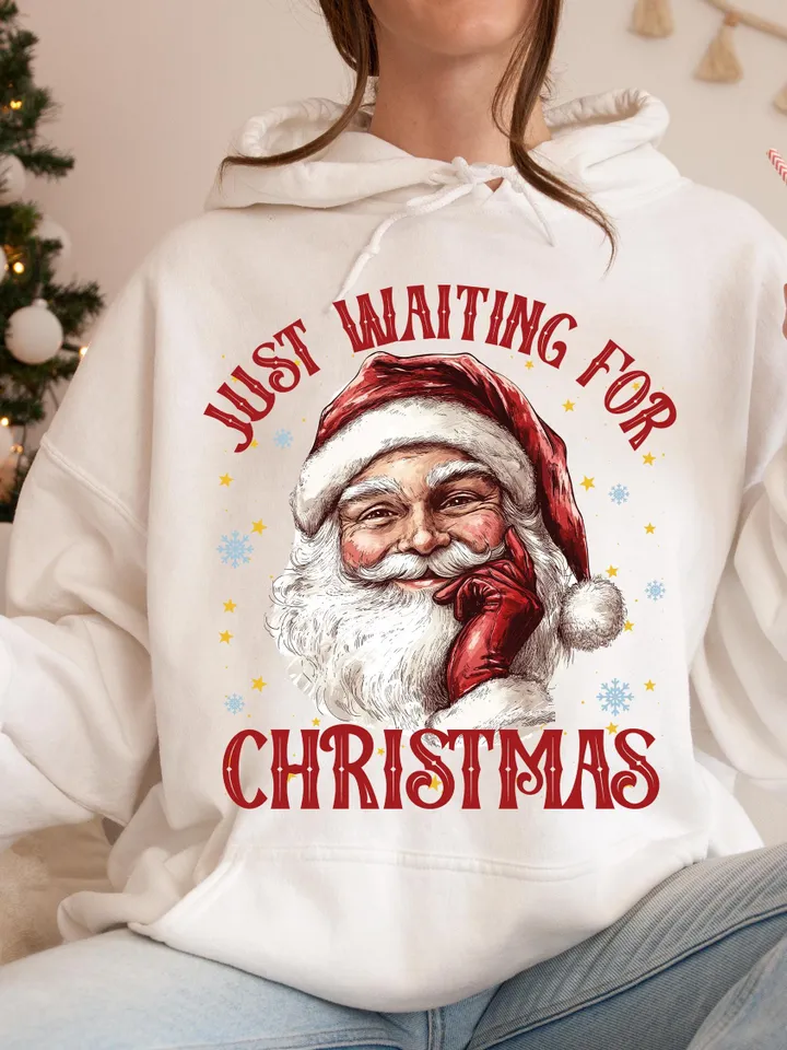 Waiting For Christmas png, Retro Christmas png, Vintage Santa png, Christmas png, Santa Claus png, Merry Christmas png, Santa Sublimation