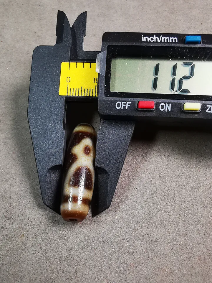 Gandhanra Tibetan Kubera Dzi Bead,Tibetan Chung,God of Wealth Amulet,Small Size 35*11 mm