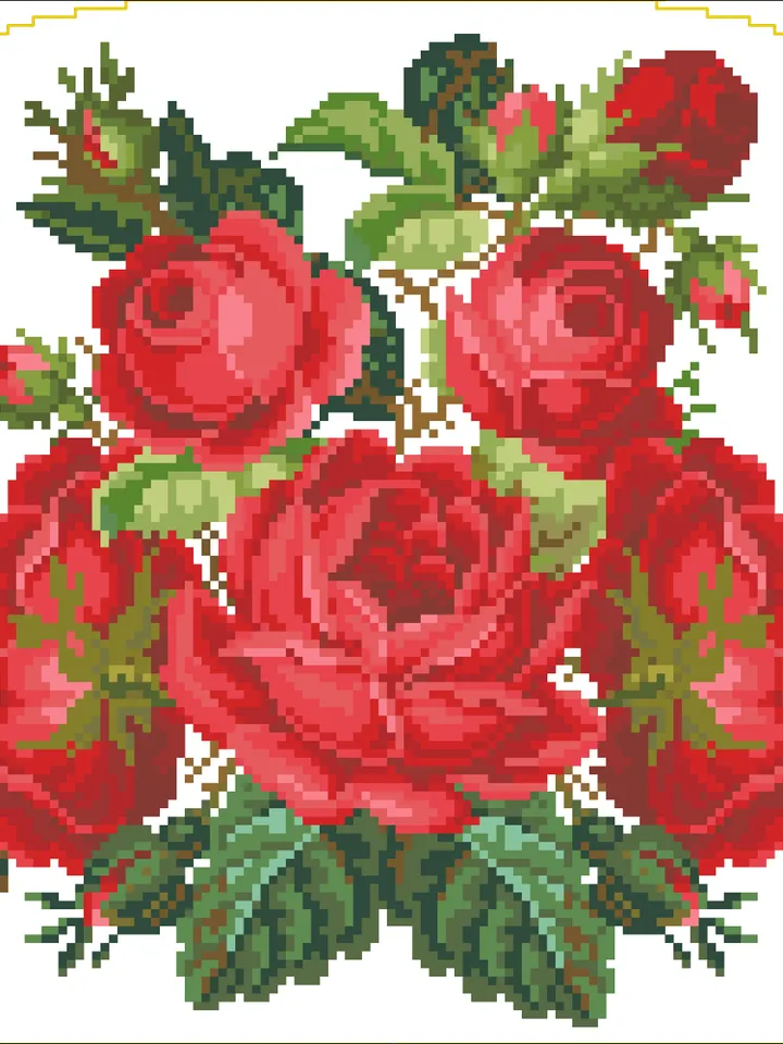 Antique Cross Stitch Pattern Bag with Flowers Counted Digital Download PDF
