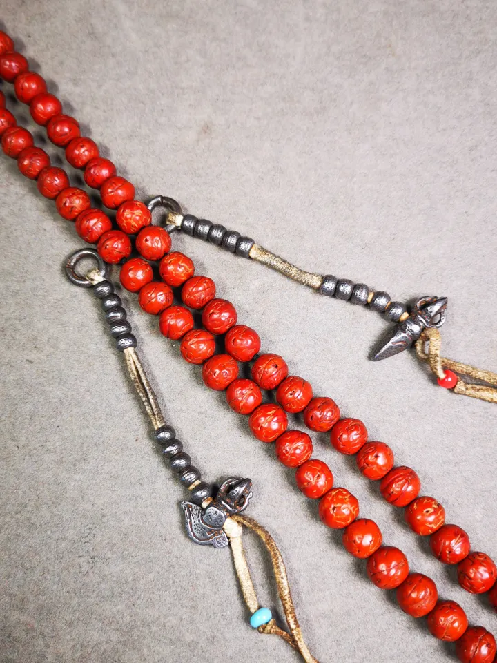 Gandhanra Handmade Tibetan Buddhist Mala Counters,Prayer Bead Counters,with Kartika and Kila Pendant,Made of  Cold Iron