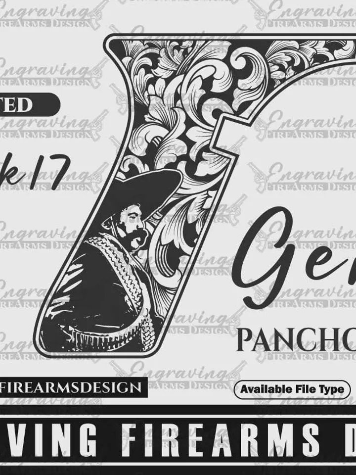Engraving Firearms Design Glock17 Gen4 Scroll With Pancho Villa Design