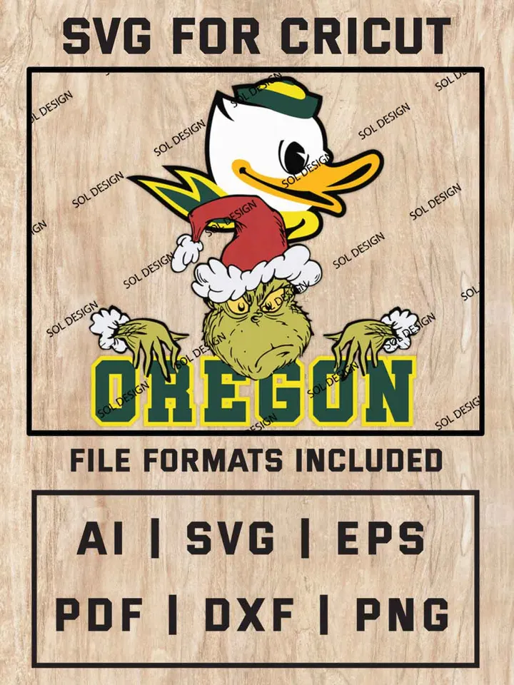 Grinch Oregon Ducks SVG, NCAA SVG Design, NCAA Oregon Ducks SVG, NCAA Oregon Cricut, Christmas Svg, Grinch svg, Digital Download