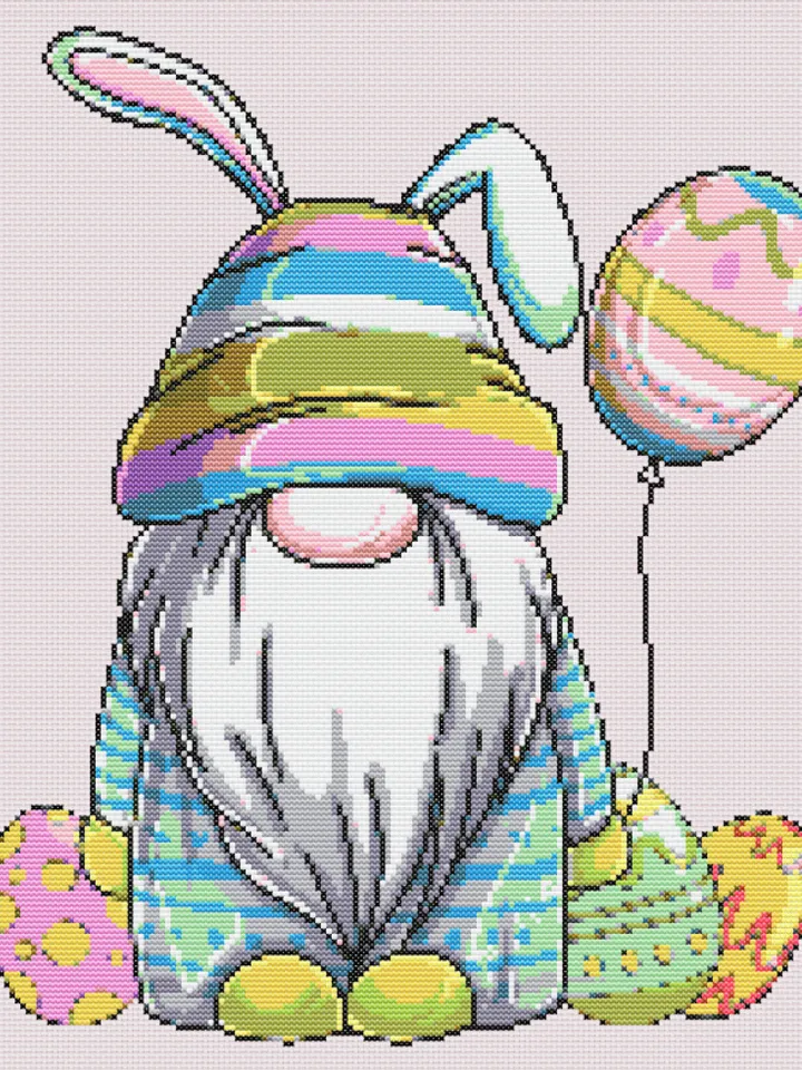 Easter Gnome Cross Stitch Pattern PDF
