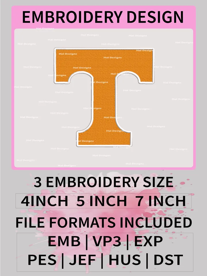 NCAA Tennessee Volunteers Embroidery File, 3 Sizes, 6 Formats, NCAA Machine Embroidery Design, NCAA Logo, NCAA Teams