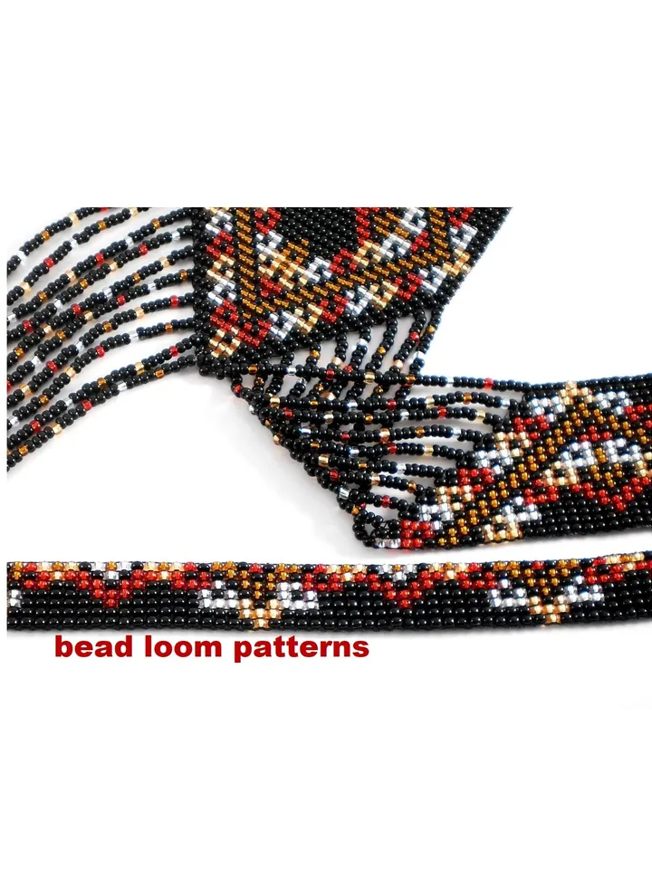 Bead loom patterns, schemes for a Gerdan-Split-Loom Necklace, Beading Loom only Pattern, Instant Download, PDF
