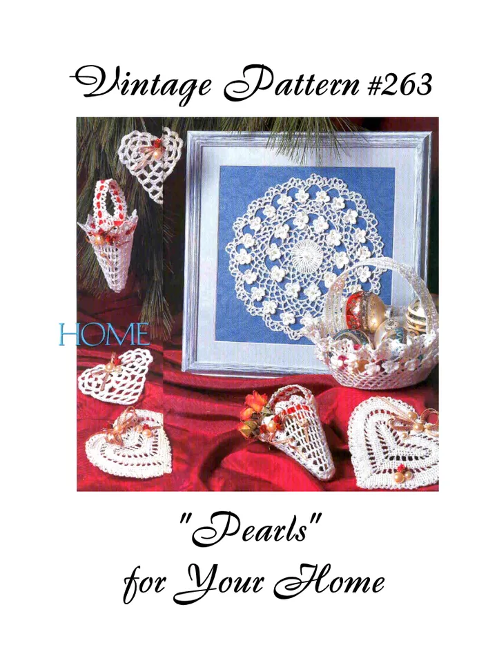 Christmas Ornaments & Basket & Picture-Perfect Doily Vintage Crochet Pattern 263 PDF