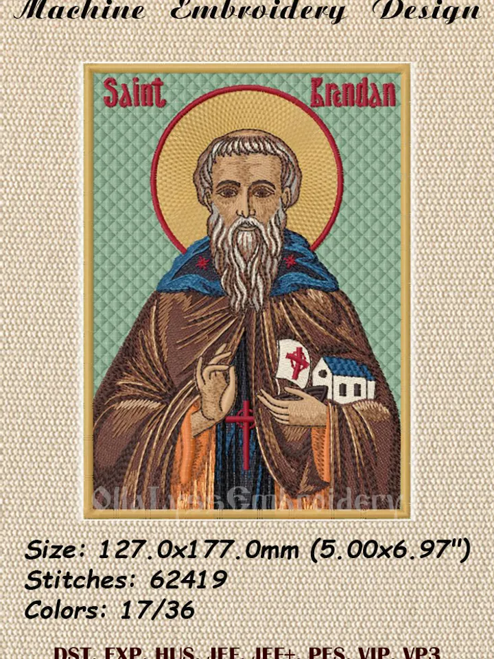 Saint Brendan the Navigator embroidery design