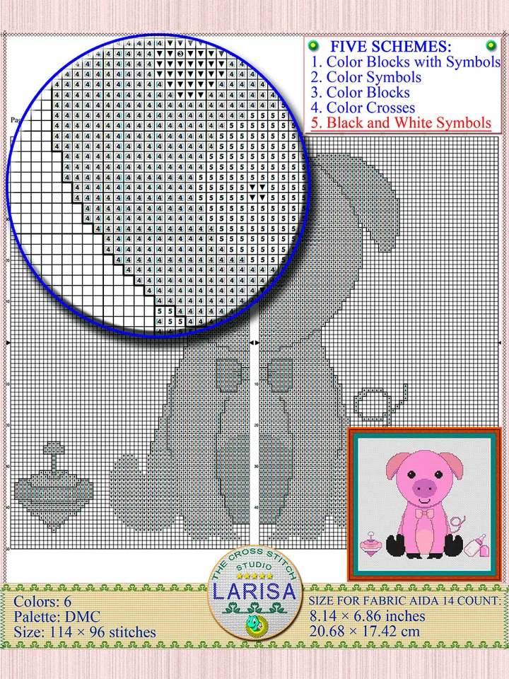 Pig Cross Stitch Pattern | Piggy’s Picture Chart