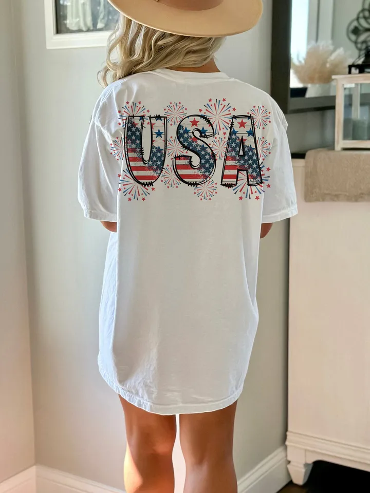 USA PNG Sublimation, Patriotic USA Shirt Design Png, American Png Sublimation,4th of July Png sublimation, Independence Day Fireworks png