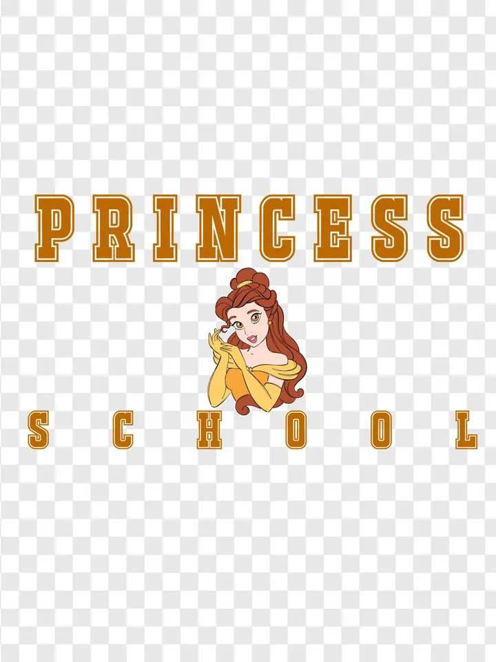 All princess png clipart, Belle PNG, Belle sublimation design, Princess school clipart, Princess sublimation design