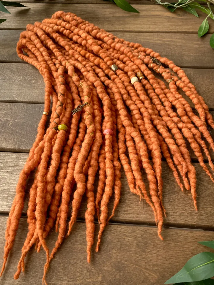Ginger Wool De dreadlocks ready to ship