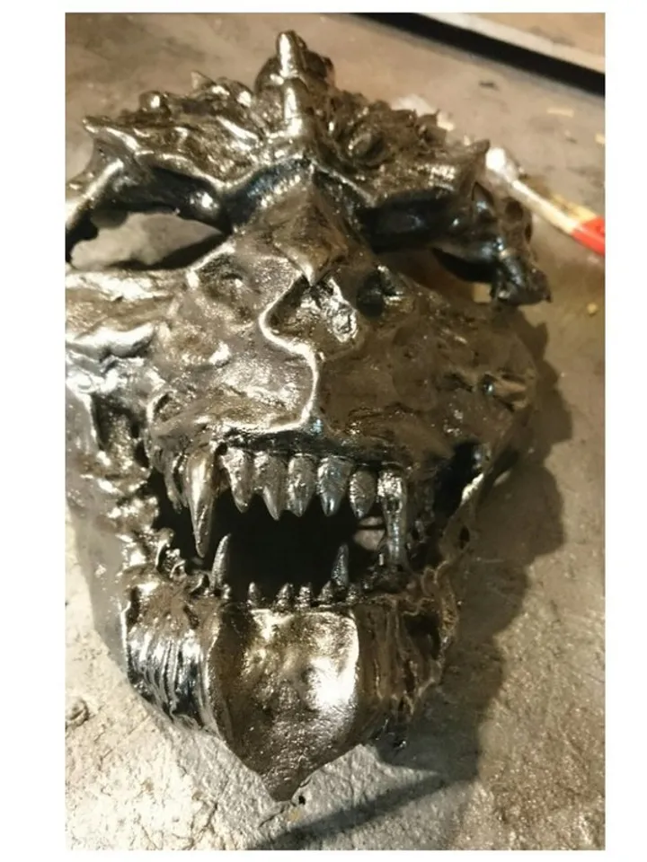 Adult mask - custom made - silver werewolf mask - masquerade mask - sculptural m