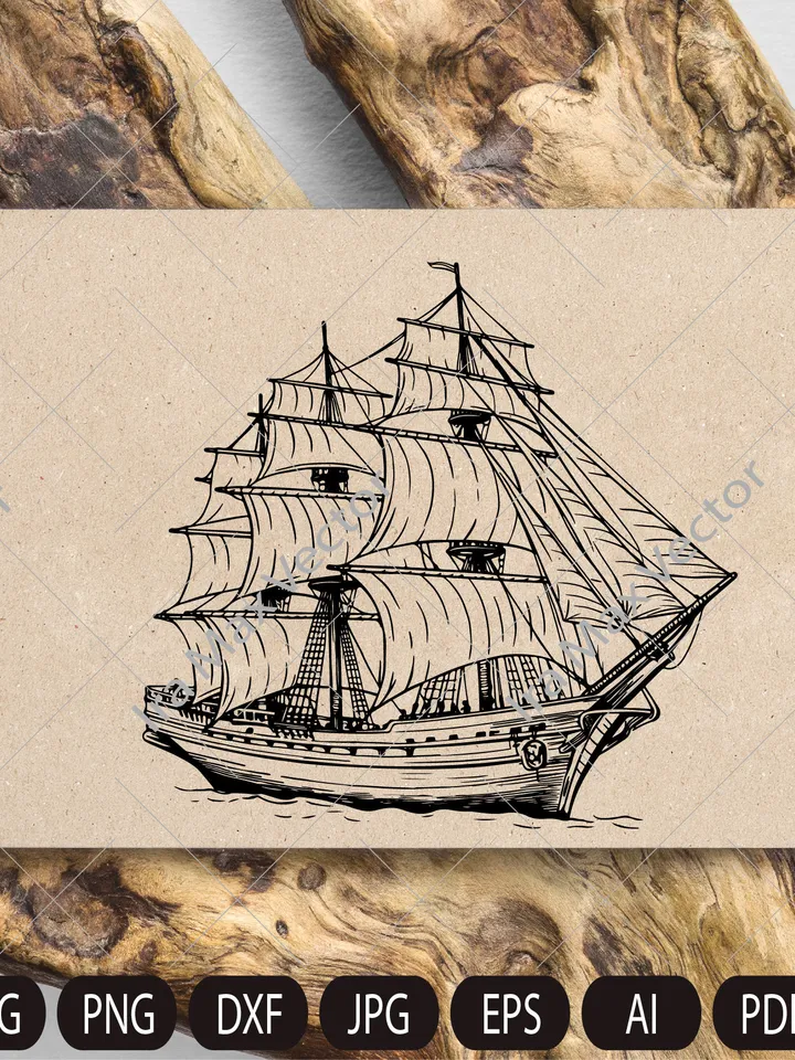 Pirate Ship Svg, Ship Svg, Sail boat Svg, Pirate Ship Clipart, Pirate Ship Cricut, Sea Ship Svg, Pirate Ship Shirt, Pirate Png