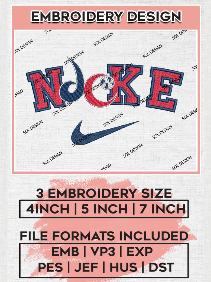 Nike WNBA Washington Mystics Logo Embroidery Files, WNBA Washington Team Embroidery Designs, Basketball Teams, 3 sizes, WNBA Machine embroidery designs, Digital Download