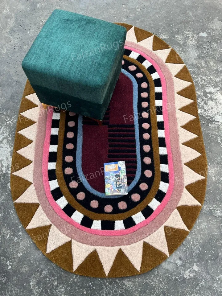 9x12 Oval Shape Living Room Rug Hand Tufted Modern Rug Handmade Soft Wool Rug Large Area Rugs for Bedroom Dining Hallway 5x8 6x9 8x10 10x14