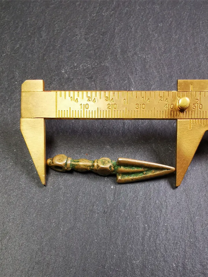 Gandhanra Vintage Tibetan Amulet ,Kila(Dorje Phurba) , Trantic Buddhism Ritual Implement Pendant,Made of Brass,1.96"