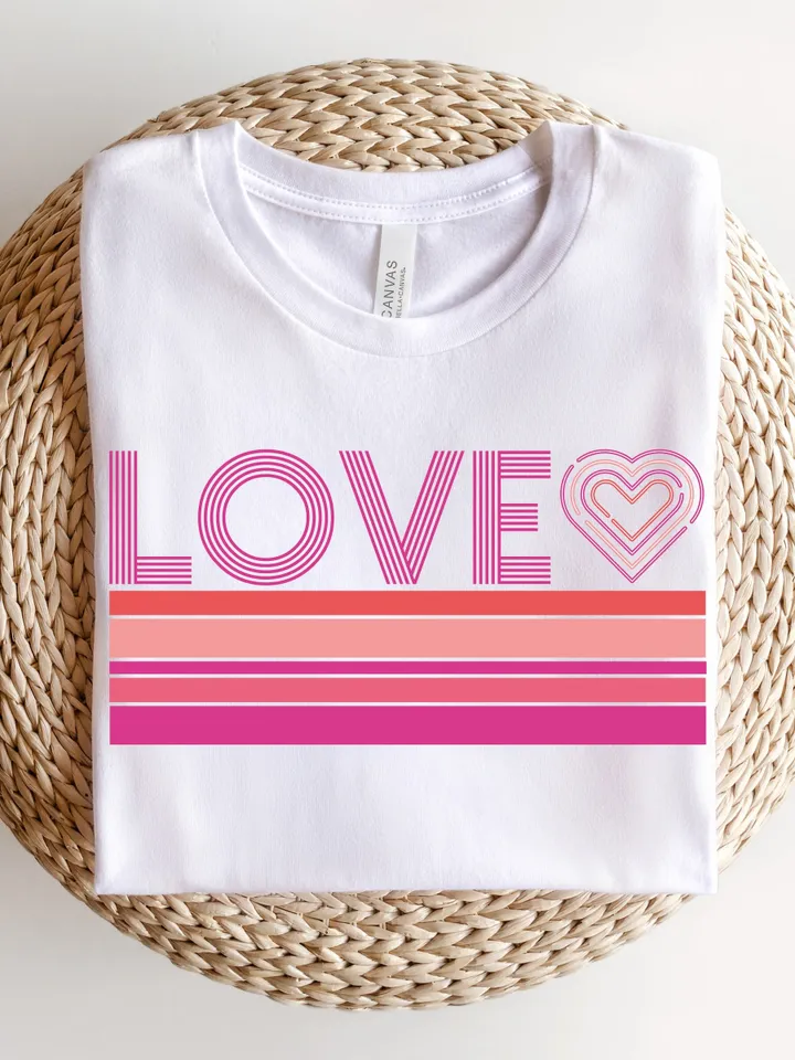 Valentines SVG Sublimations, Designs Downloads, Valentines Day, Png, Clipart, Shirt Design Sublimation Downloads, Groovy, Love Striped Retro