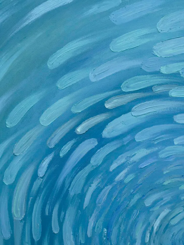 Blue Turquoise Abstract Wall Art Original oil painting Waterscape Art Ocean eye Modern artwork