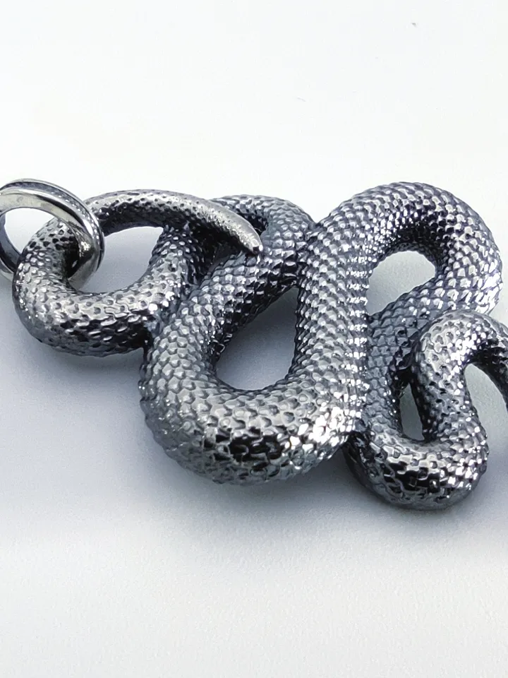 Symbol of the year - snake pendant + cord made of genuine leather or paracord