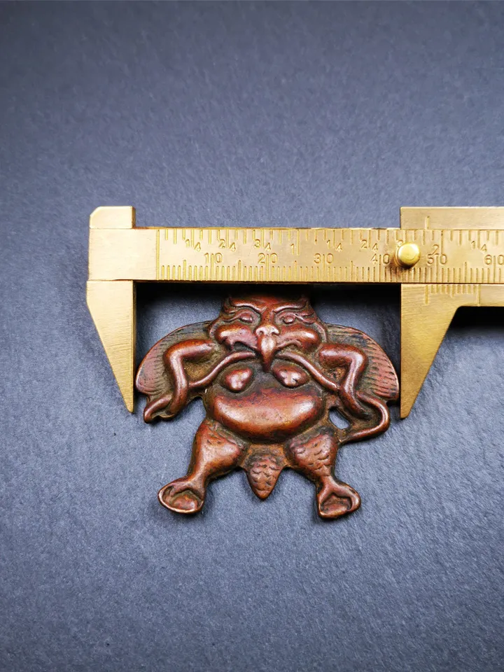 Gandhanra Antique Tibetan Buddhist Amulet,Garuda,Garula,Suparna,Golden-winged Bird Pendant,Made of Red Copper,2.16"