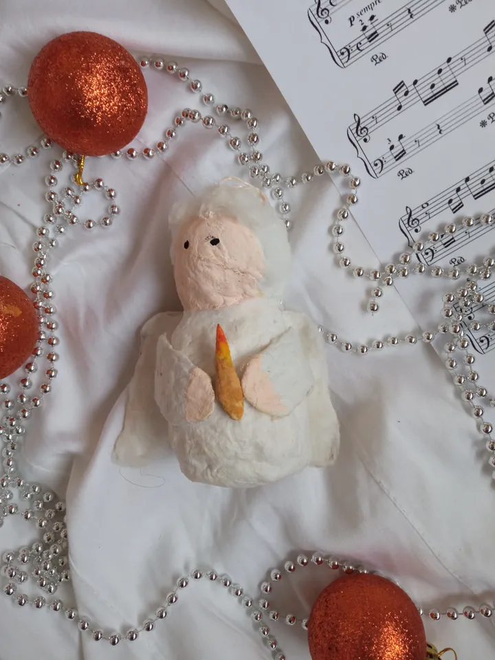 Handmade Angel Figurine with Candle: Perfect Decor for Christmas or Easter. Xmas tree toy
Description: