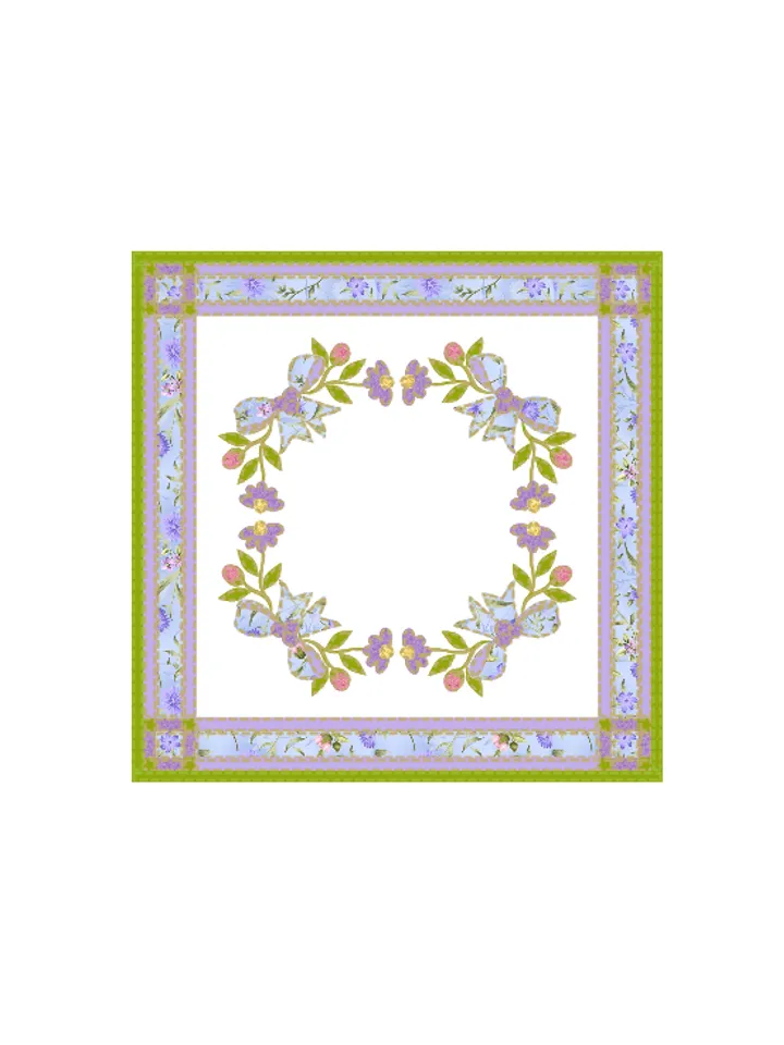 Table Topper Applique "Flower Wreath" in PDF format.
