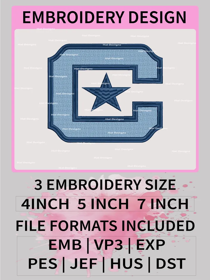 NCAA The Citadel Bulldogs Embroidery File, 3 Sizes, 6 Formats, NCAA Machine Embroidery Design, NCAA Logo, NCAA Teams