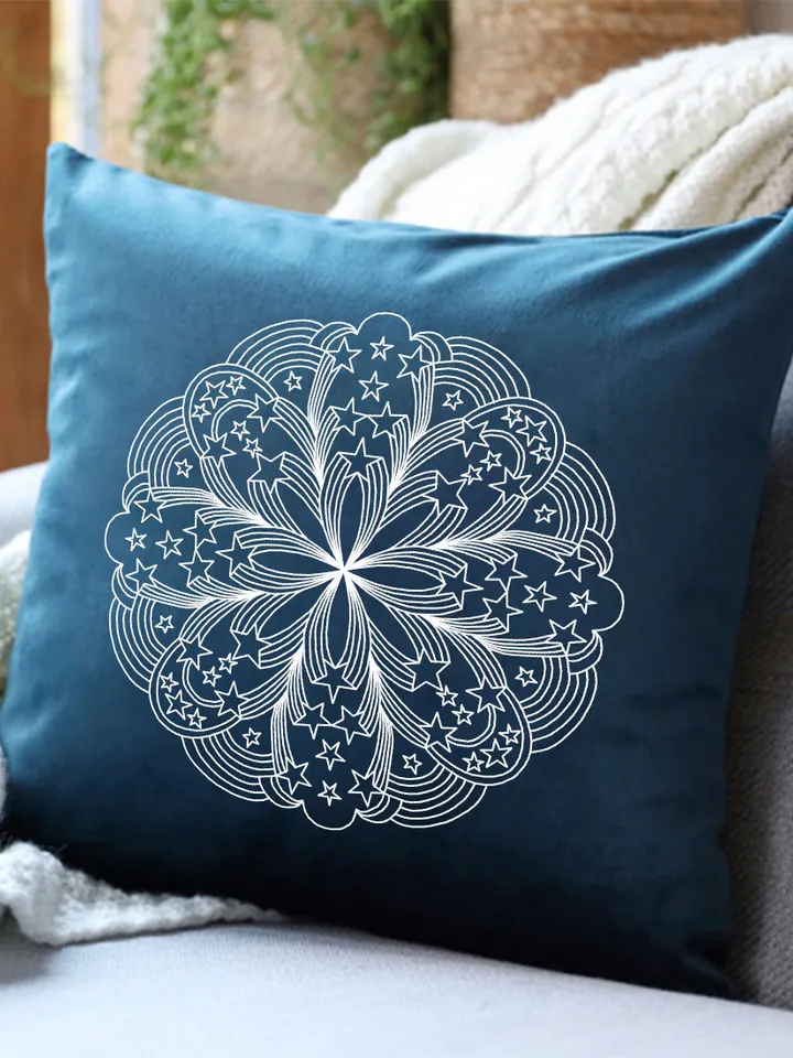 Star mandala blackwork pattern PDF download Backstitch chart Mandala ornament, Blackwork mandala embroidery PDF, Mandala art, Star sky #W42