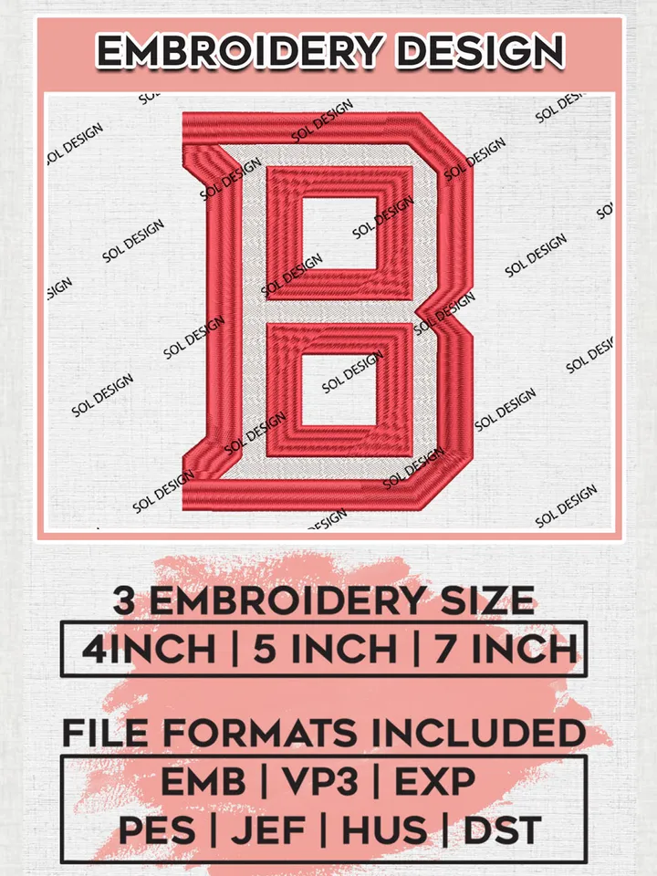 Bradley Braves College Football Team B Letter Logo embroidery designs, NCAA Bradley Braves Logo Machine embroidery files, NCAA Team Logo embroidery designs, NCAA Game Day Machine embroidery designs, Digital Download