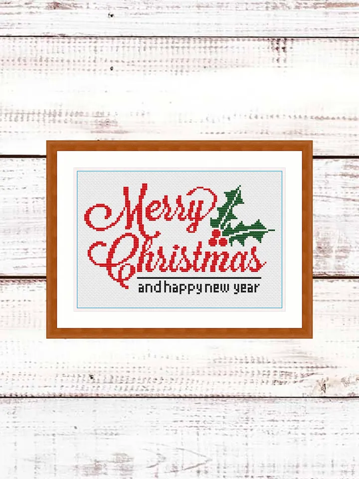 Merry Christmas cross stitch pattern, Easy cross stitch, Christmas pattern, Xmas cross stitch, modern xstitch pattern