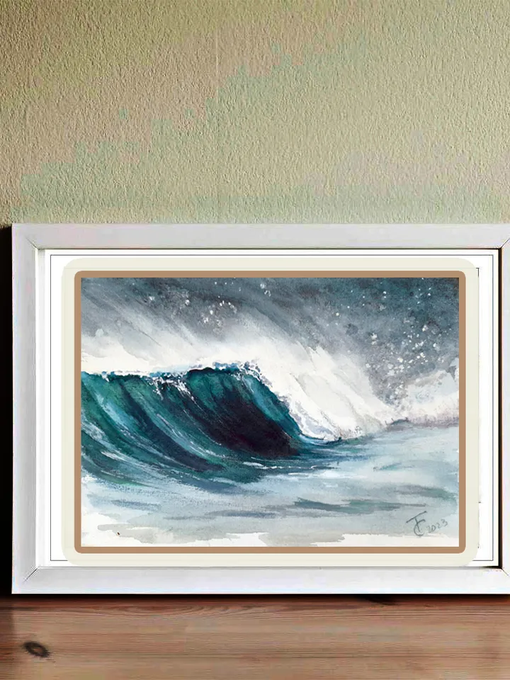 Wave. Sea voyages watercolor series 21x15 cm (8.28 х 5,9 inches)