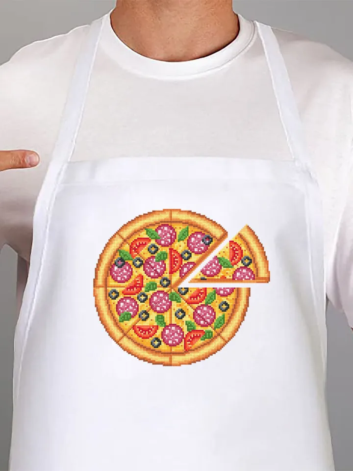 Pizza cross stitch pattern download PDF Italian food cross stitch chart, Pizza ornament digital pattern PDF, Kitchen cross stitch #F16