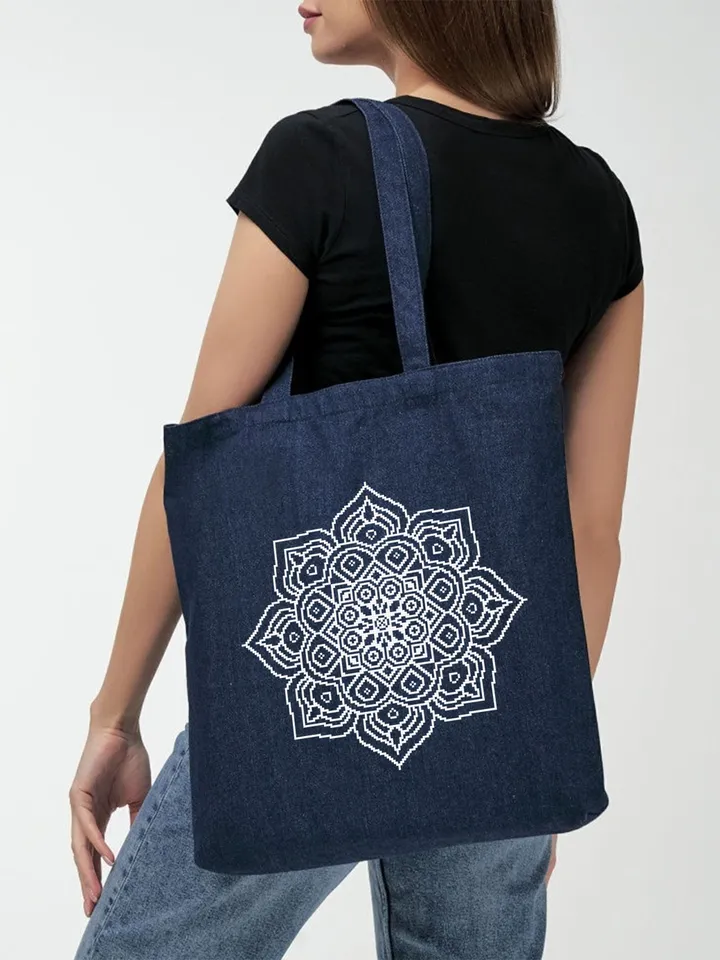 Easy mandala cross stitch pattern download PDF Modern mandala pattern digital PDF, Monochrome cross stitch chart Simple beginner stitch #M33