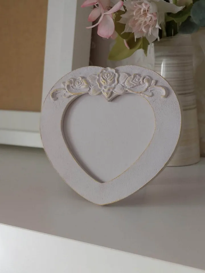 Valentine's Day Gift Mini gray photo frame in shape of heart Small Picture frame Love photo frame Shabby chic Mothers day gift Birthday gift
